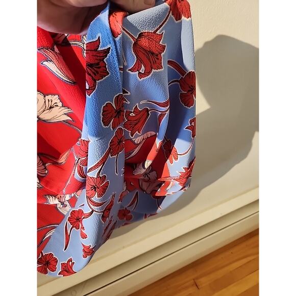 Roz & Ali Maxi Spaghetti Strap Dress Floral Blue Red White Tropical Size 12P - Picture 10 of 10